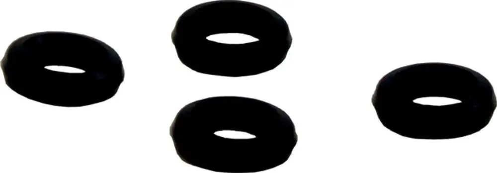 Vier schwarze Dichtungen, die für Anwendungen wie den WW-Wärmetauscher von Wolf, speziell für Modelle CGW-2 und CGB-2, geeignet sind.